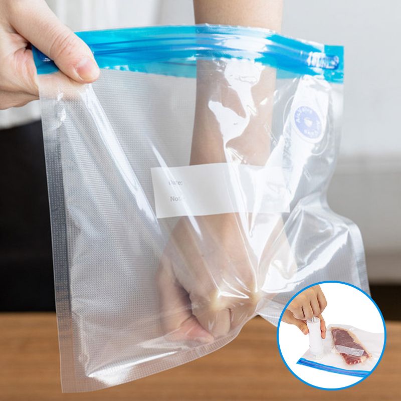 10-pack Vacuum Zipper Bags Sturdy Reusable Vacuum Sealer Bags for Food Fruit Storage Blue big image 8