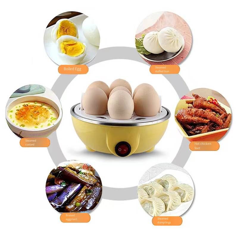جهاز طهي البيض السريع سعة 7 بيضات ، جهاز طهي البيض الكهربائي مع خاصية الإغلاق التلقائي أبيض big image 2