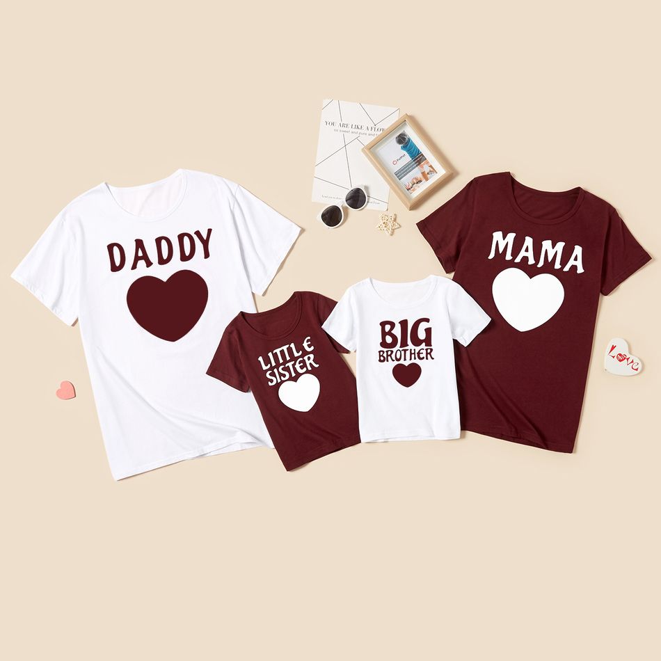 Love Print Cotton Family Matching Short Sleeve T-shirts Multi-color