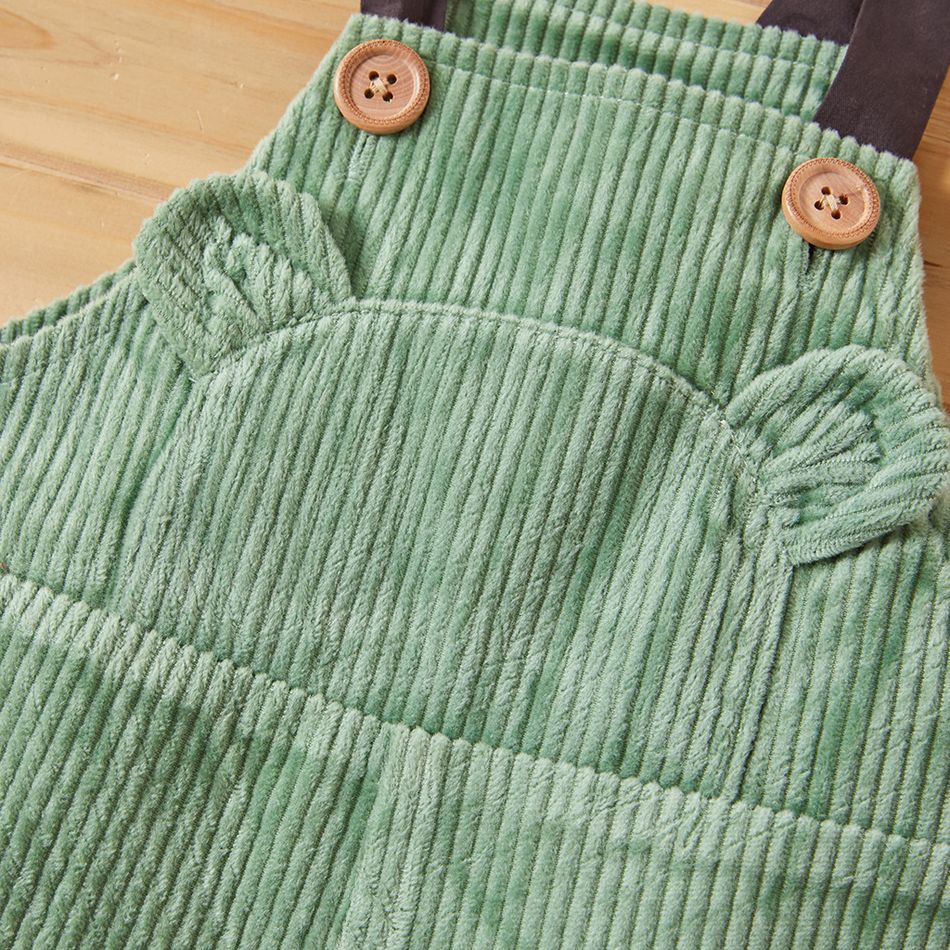 Baby Boy Solid Overalls Green big image 5