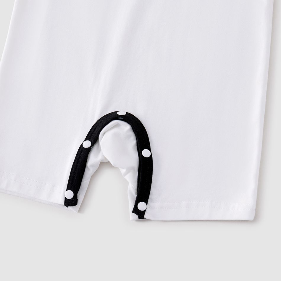 Family Matching Letter and Star Print Short-sleeve Pajamas Set (Flame Resistant) Black/White big image 11