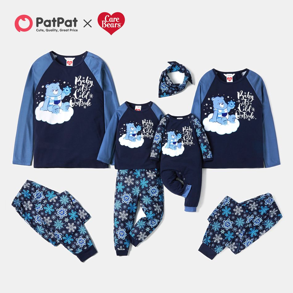 Care Bears Blue Snowflake Christmas Family Pajamas Set (Flame Resistant) Blue big image 1