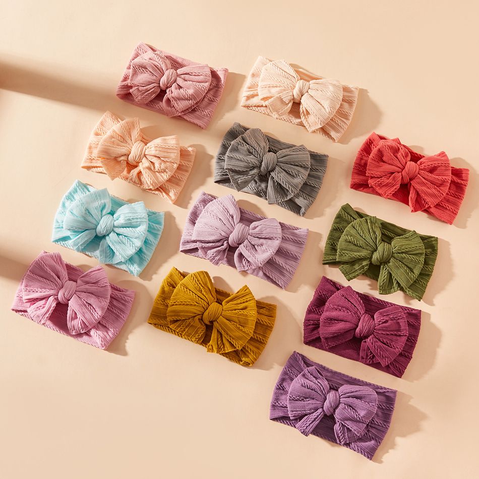 Solid Bowknot Hairbands for Girls Pink