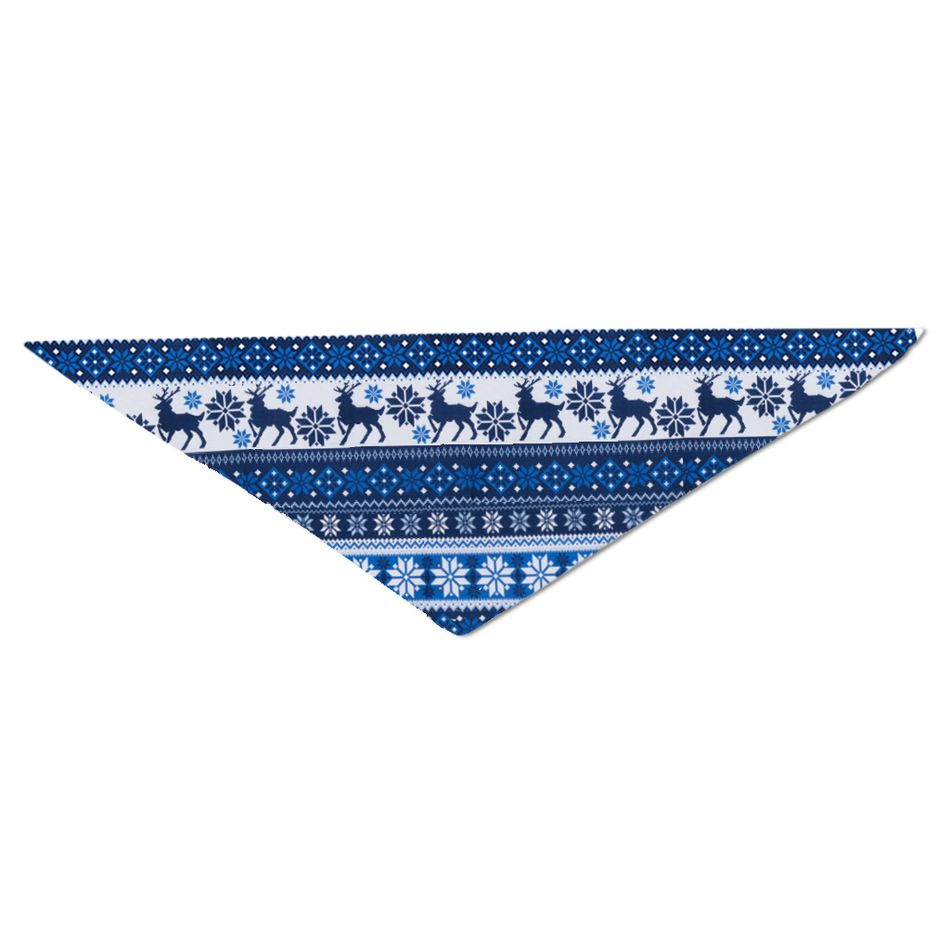 Mosaic Family Matching Letter Top Reindeer Pants Christmas Pajamas Sets (Flame Resistant) Deep Blue big image 6