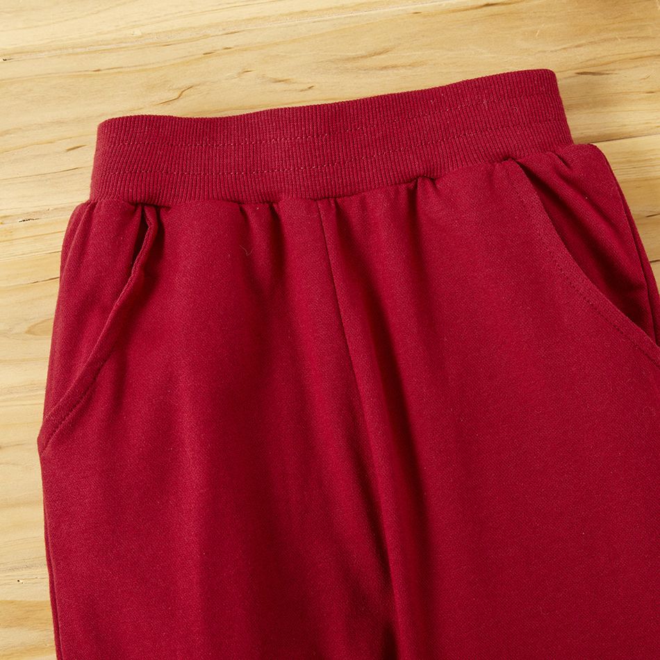 Baby / Toddler Solid Pocket Casual Pants Red big image 5