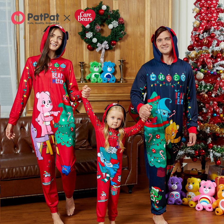 Care Bears Big Graphic Christmas Family Onesie Pajamas(Flame Resistant) Color block