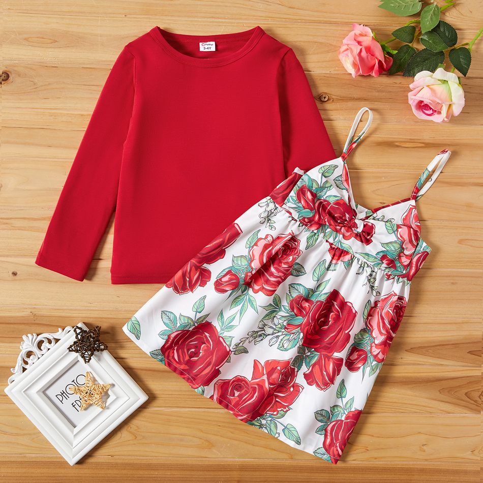 Toddler Girl Floral Suit-dress Color block