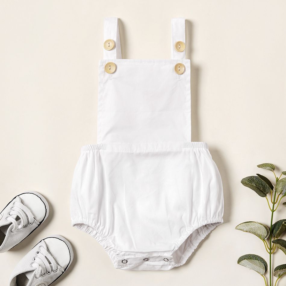 Stripe Polka Dots Plaid Print Sleeveless Baby Romper White