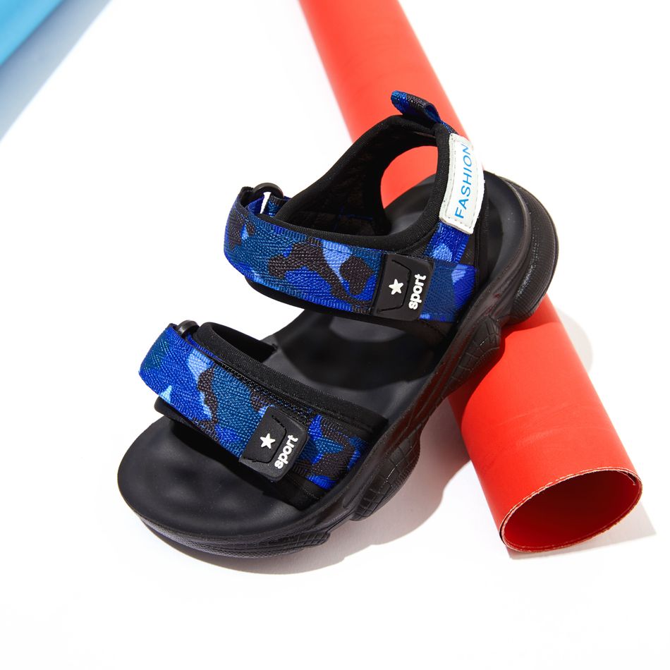 Kid Camouflage Velcro Closure Sandals Shoes Navy