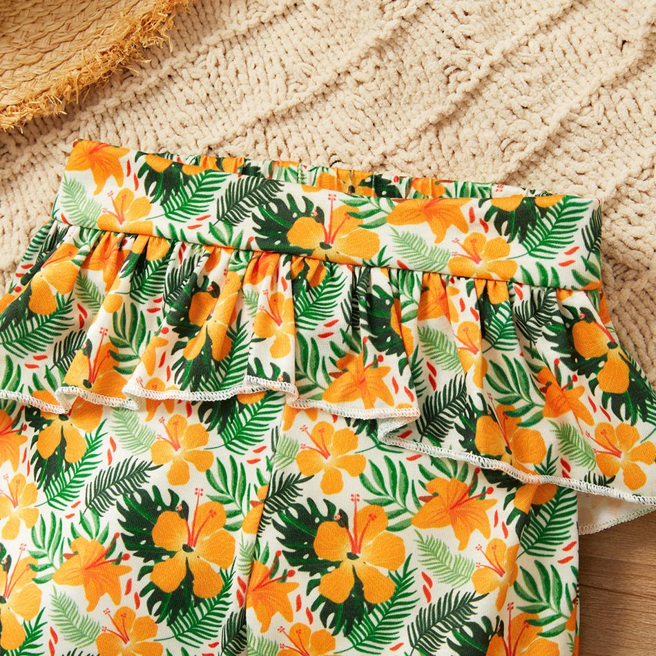 1pc Baby Girl Cotton Sweet Floral Flare Trousers Casual Pants & Sweatpants & Harem Pants Multi-color big image 4