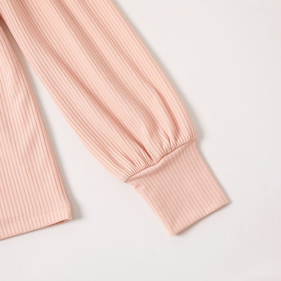 2 pièces Enfants Ensemble Femme Quadrillage/pied-de-poule Haut à manches longues + pantalon de costume Rose big image 4