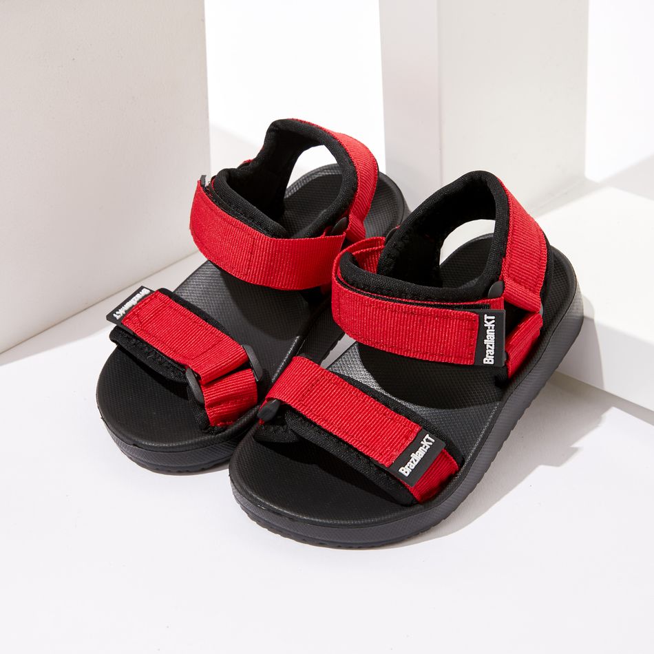 Toddler / Kid Velcro Closure Sandals Red big image 2