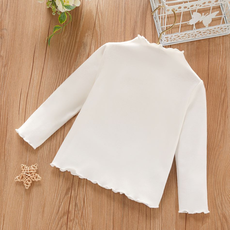 Baby / Toddler Solid Long-sleeve Casual Tee White big image 2