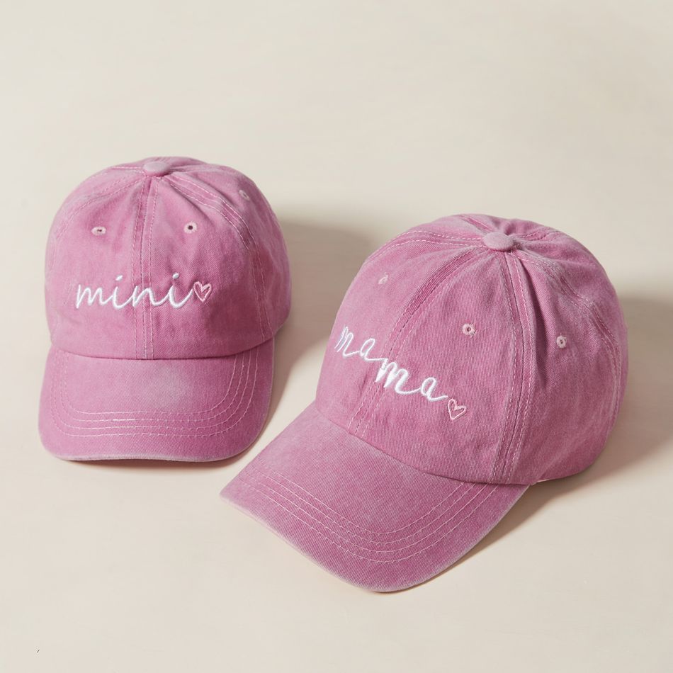 Letter Print Baseball Caps for Mommy and Me Pink big image 5