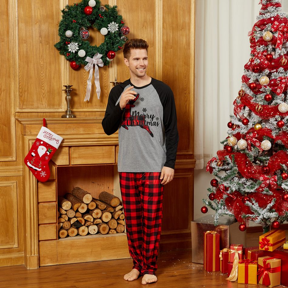 Noël Look Familial Manche longue Tenues de famille assorties Pyjamas (Flame Resistant) Bloc de Couleur big image 7