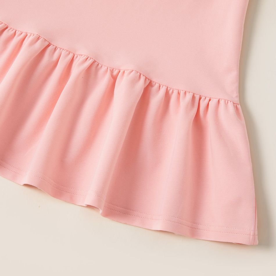Criança Menina Recorte Estampado de laço Vestidos Rosa big image 4