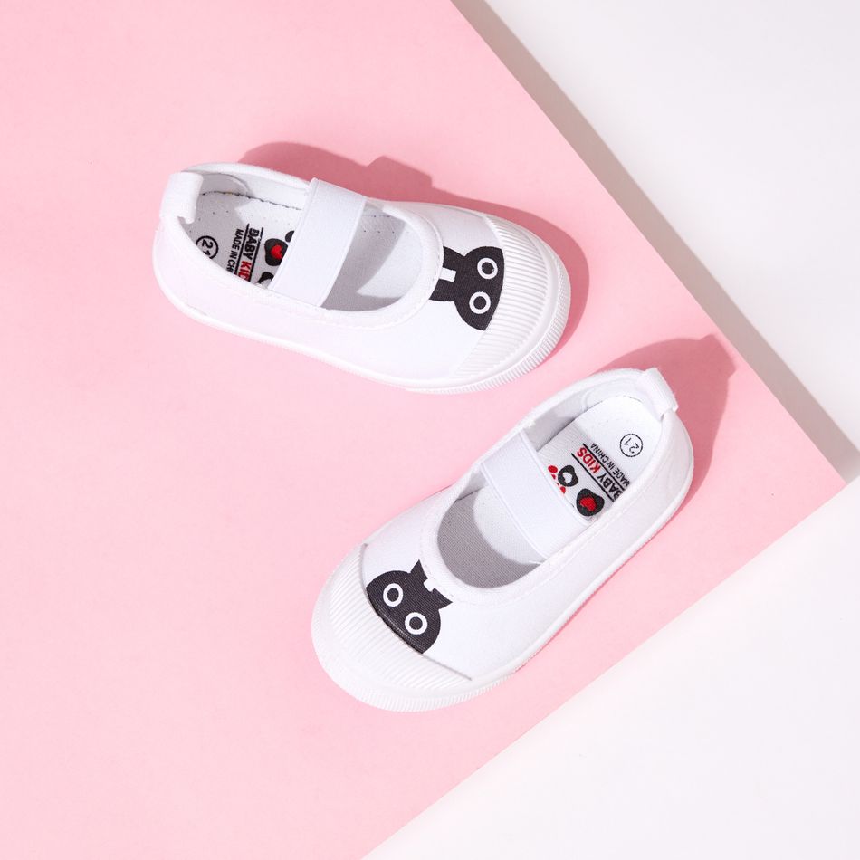 Toddler / Kid Cartoon Animal Canvas Casual Shoes White