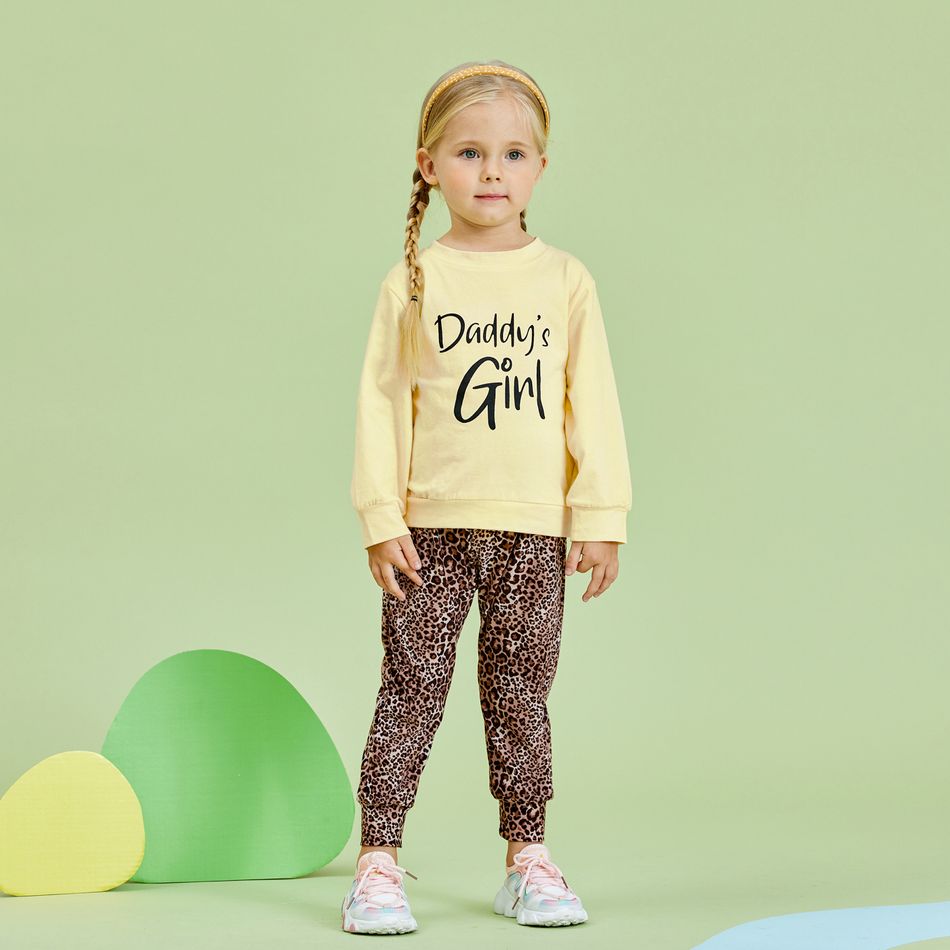 2 Stück Kleinkinder Mädchen Basics Leopardenmuster Sweatshirt-Sets cremefarben big image 10