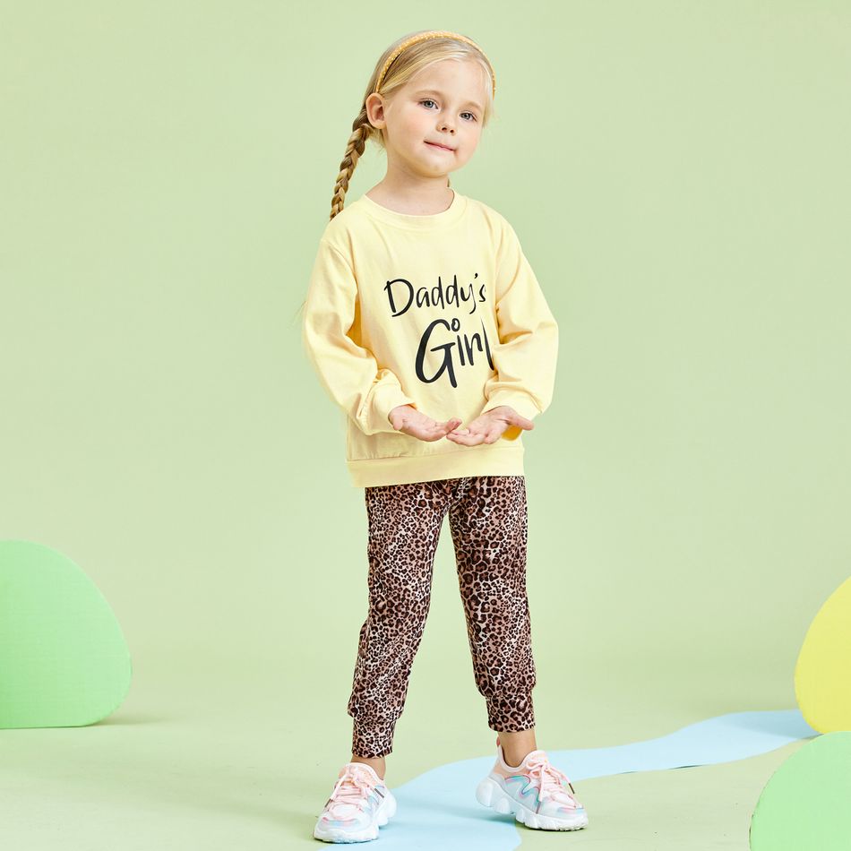 2 Stück Kleinkinder Mädchen Basics Leopardenmuster Sweatshirt-Sets cremefarben big image 11