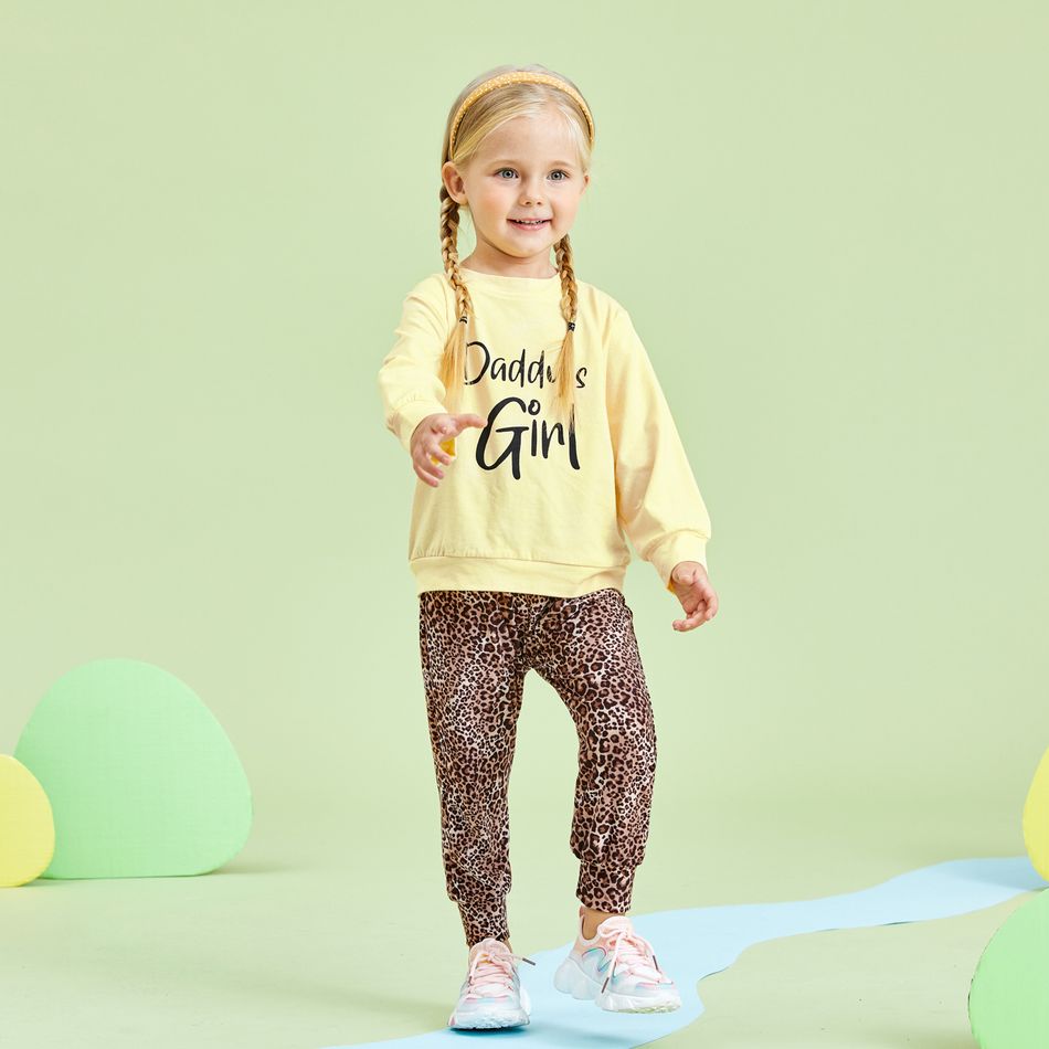 2 Stück Kleinkinder Mädchen Basics Leopardenmuster Sweatshirt-Sets cremefarben big image 12