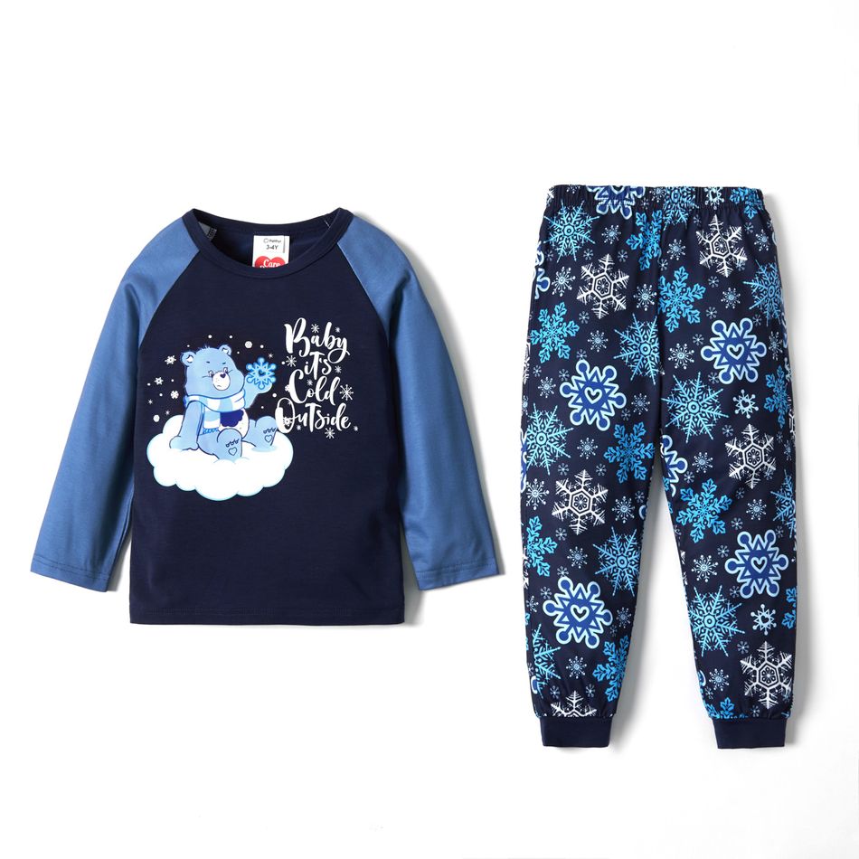 Care Bears Blue Snowflake Christmas Family Pajamas Set (Flame Resistant) Blue big image 5