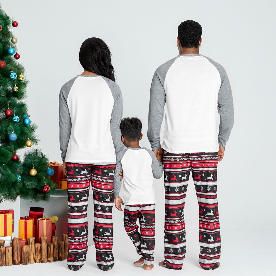 Merry Christmas Plaid Reindeer Print Family Matching Pajamas Sets (Flame Resistant) Multi-color big image 6