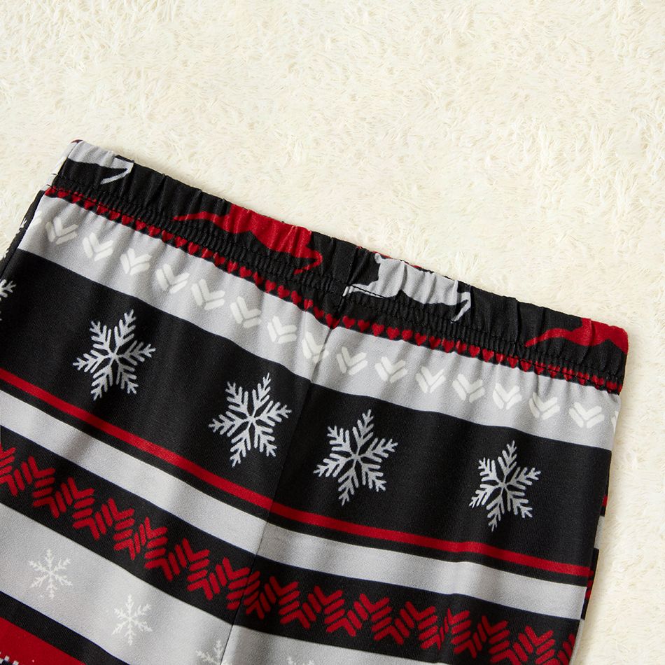 Merry Christmas Plaid Reindeer Print Family Matching Pajamas Sets (Flame Resistant) Multi-color big image 15