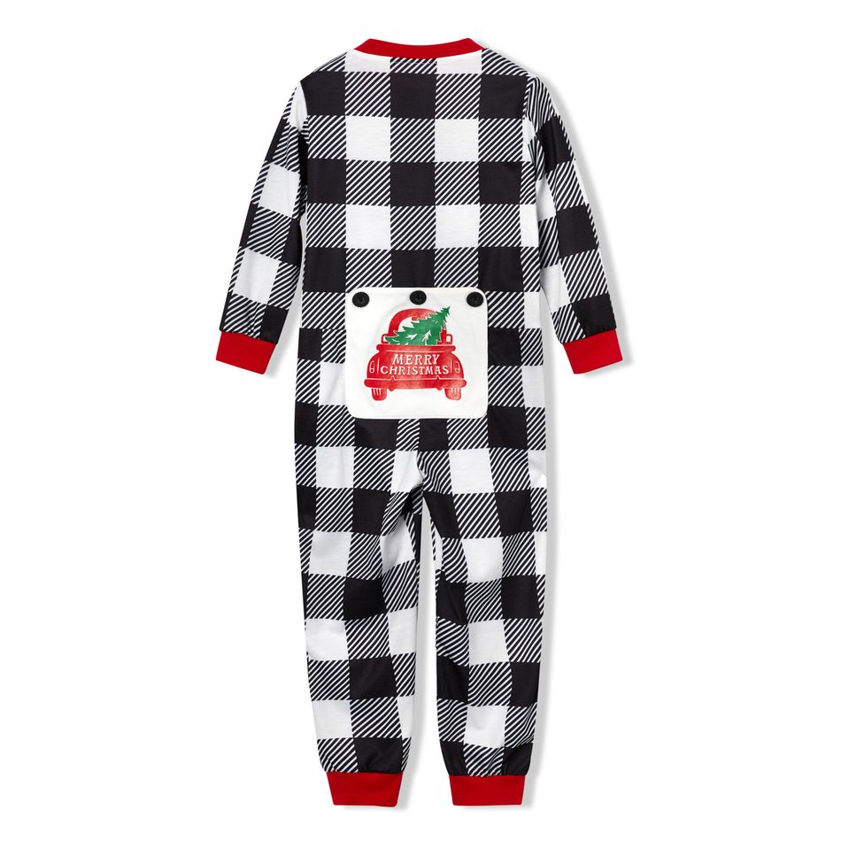 Family Matching Plaid Christmas Onesies Pajamas（Flame resistant） Color block big image 7