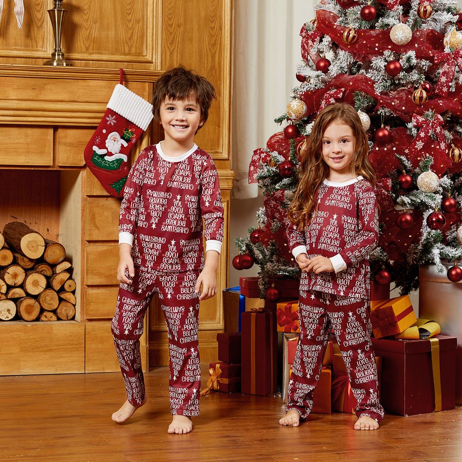 Natal Look de família Manga comprida Conjuntos de roupa para a família Pijamas (Flame Resistant) Branco big image 15