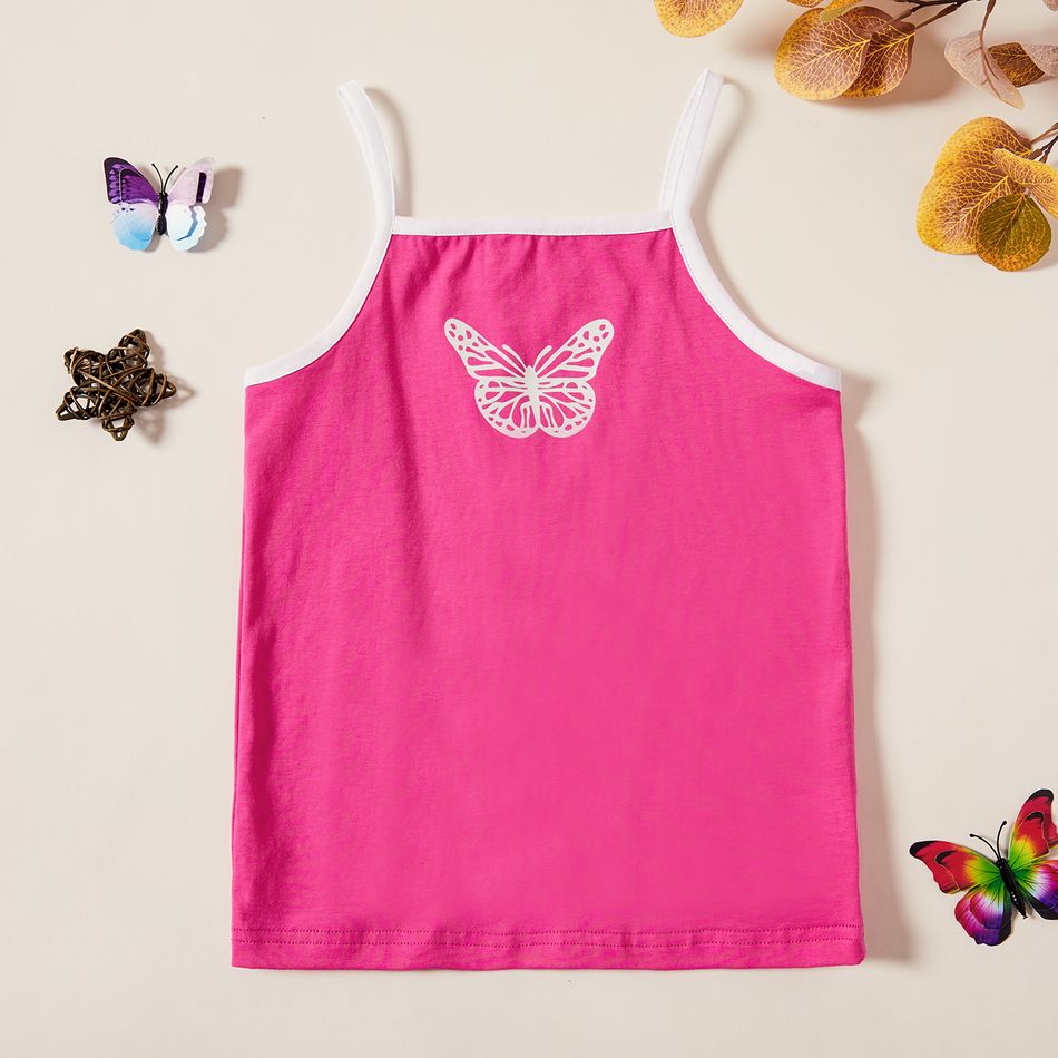 1pc Kid Girl Cotton Vacation Animal Singlet/Tank Tops Hot Pink