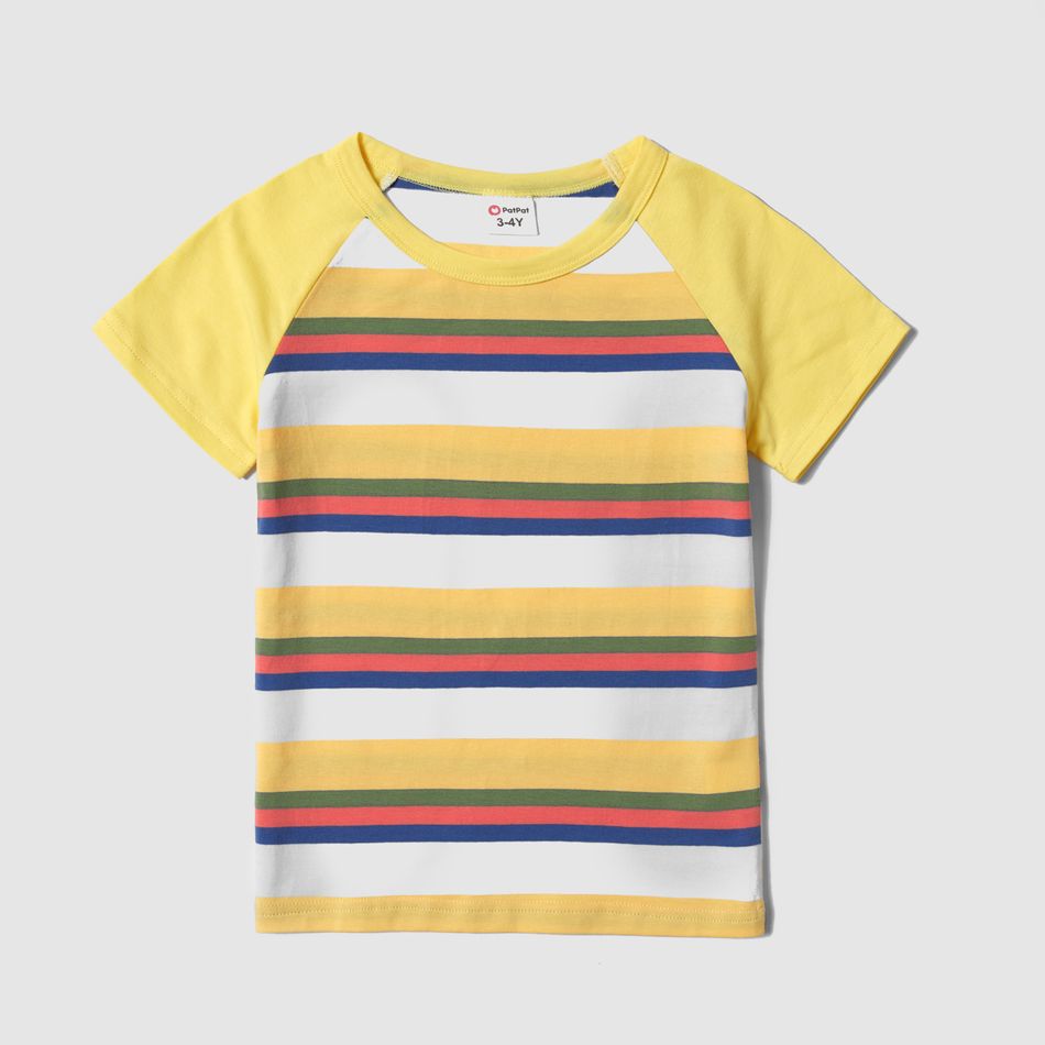 Mosaic Floral Print and Stripe Family Matching Sets Yellow big image 8