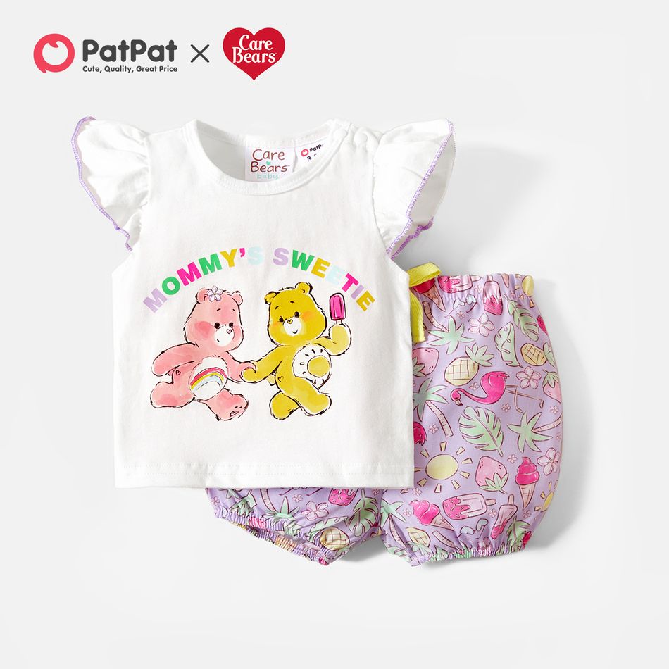 Care Bears 2-piece Baby Girl Mommy's Sweetie Top and Fruits Bloomer Set White