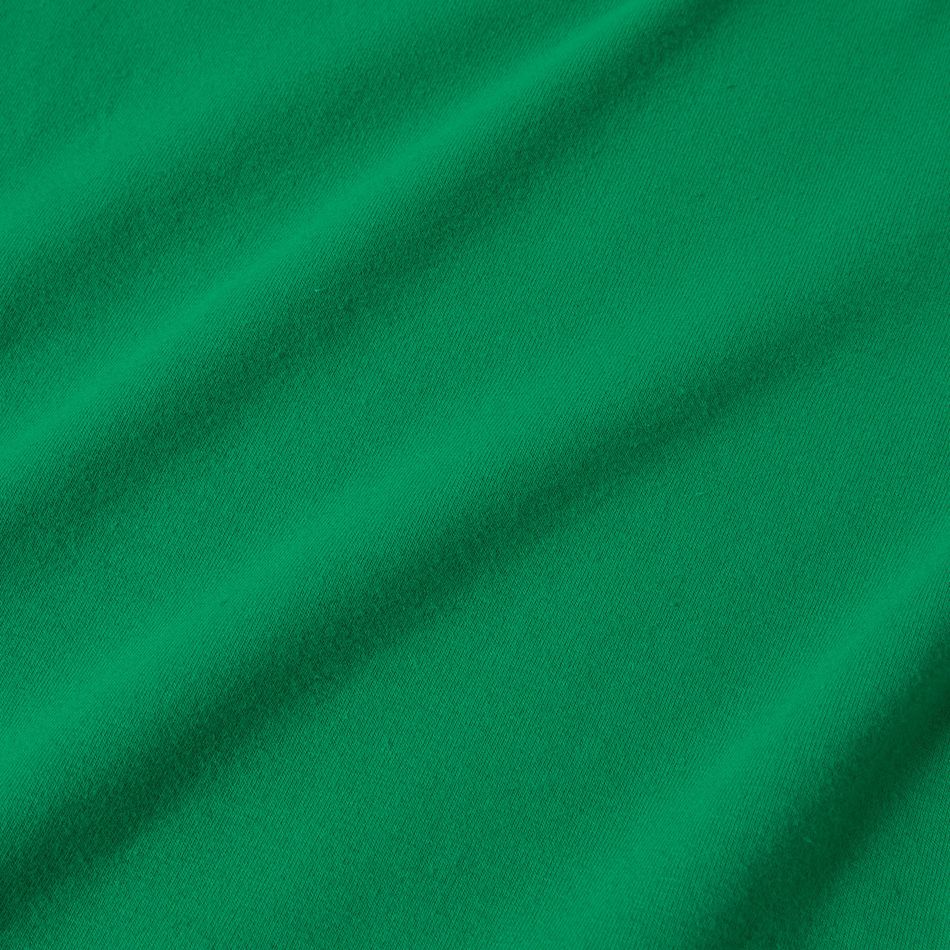 Toddler Girl Letter Headphone Print Long-sleeve Green Cotton Tee Green big image 5