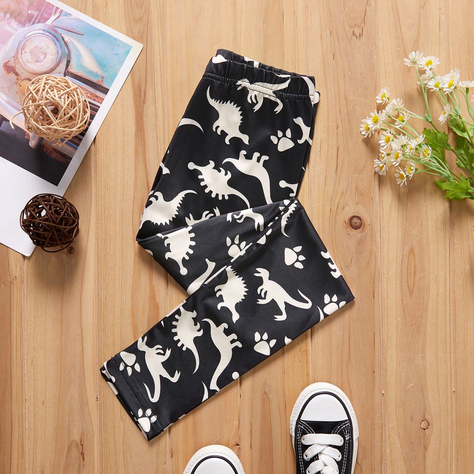 Beautiful Kid Girl Animal/ Colorblock Print Leggings Black