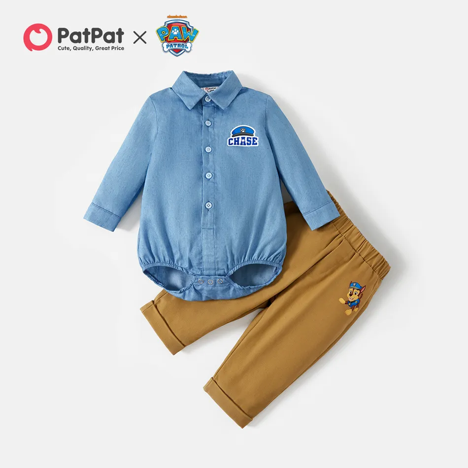 PAW Patrol 2-piece Little Boy Denim Boysuit and Graphic Pants Sets Blue