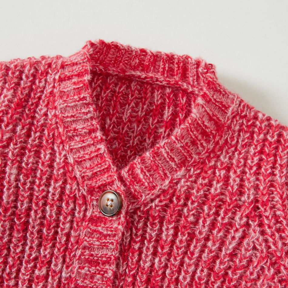 Baby Knit Cardigans Button Sweater Coat Red/White big image 4