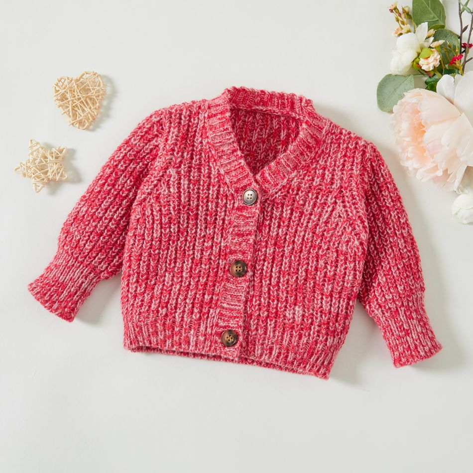 Baby Knit Cardigans Button Sweater Coat Red/White