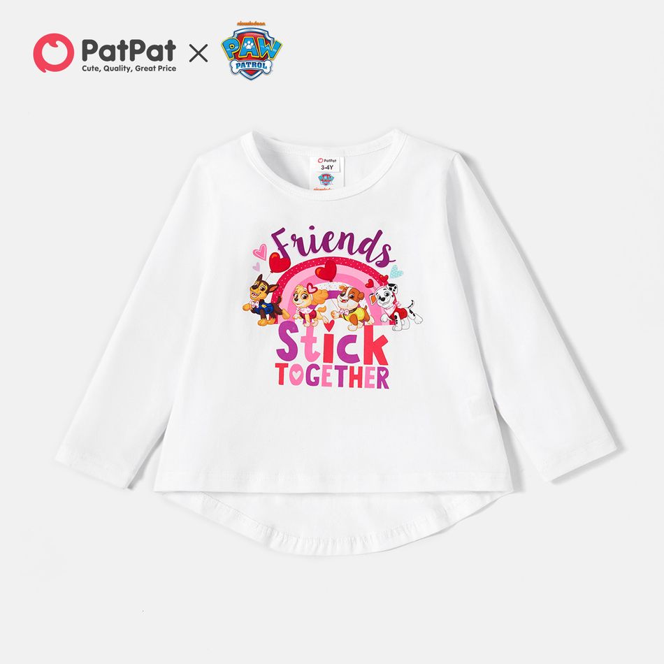 PAW Patrol Toddler Girl 'Pup Friends' Rainbow Hi-Lo Cotton Tee White