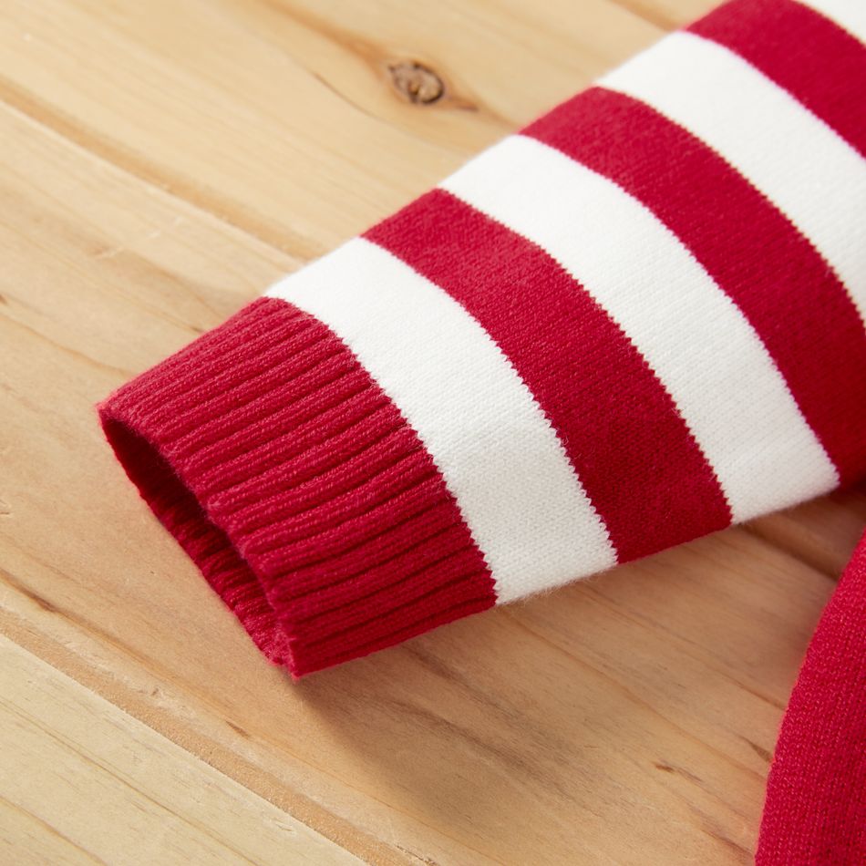 Baby Boy Cartoon Tiger Striped Long-sleeve Knitted Sweater Pullover Red big image 4