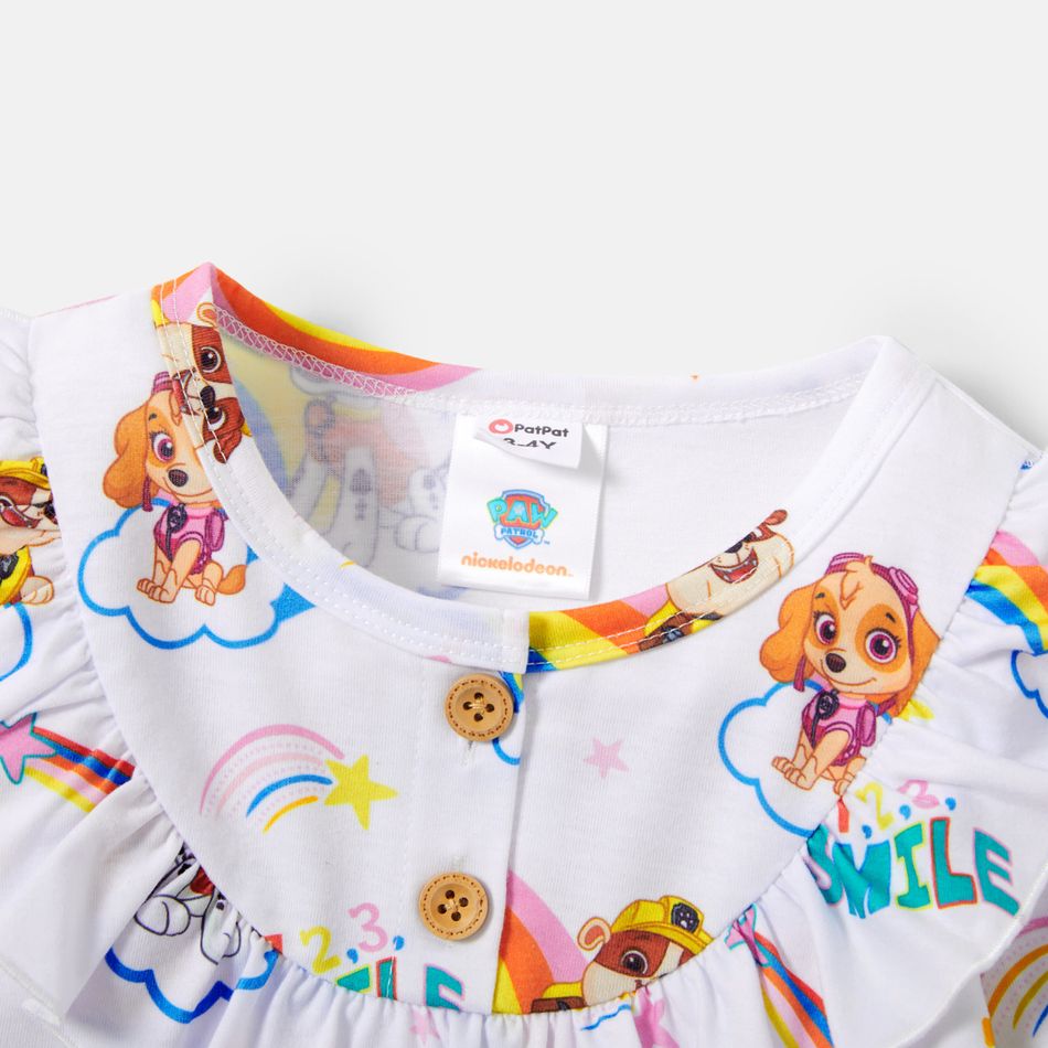 PAW Patrol Toddler Girl Rainbow and Heart Allover Tee White big image 2
