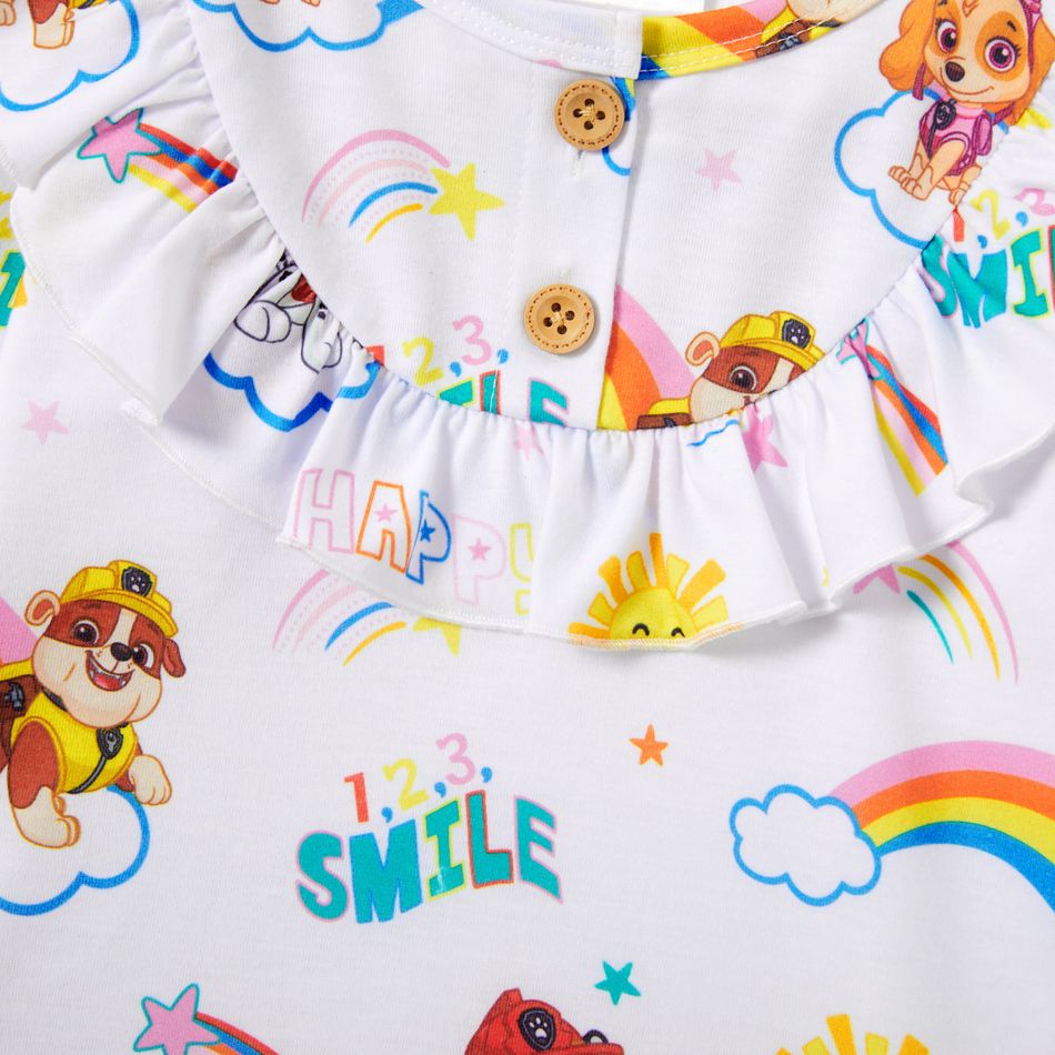 PAW Patrol Toddler Girl Rainbow and Heart Allover Tee White big image 5