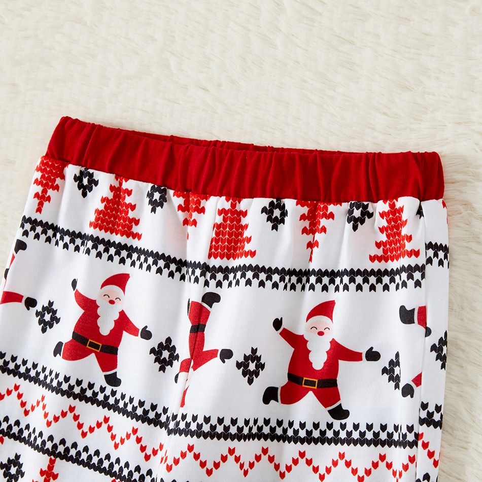 Family Matching Christmas Santa Print Long-sleeve Pajamas Sets(Flame Resistant) Red/White big image 13