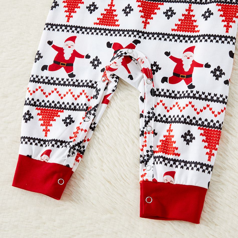 Family Matching Christmas Santa Print Long-sleeve Pajamas Sets(Flame Resistant) Red/White big image 17
