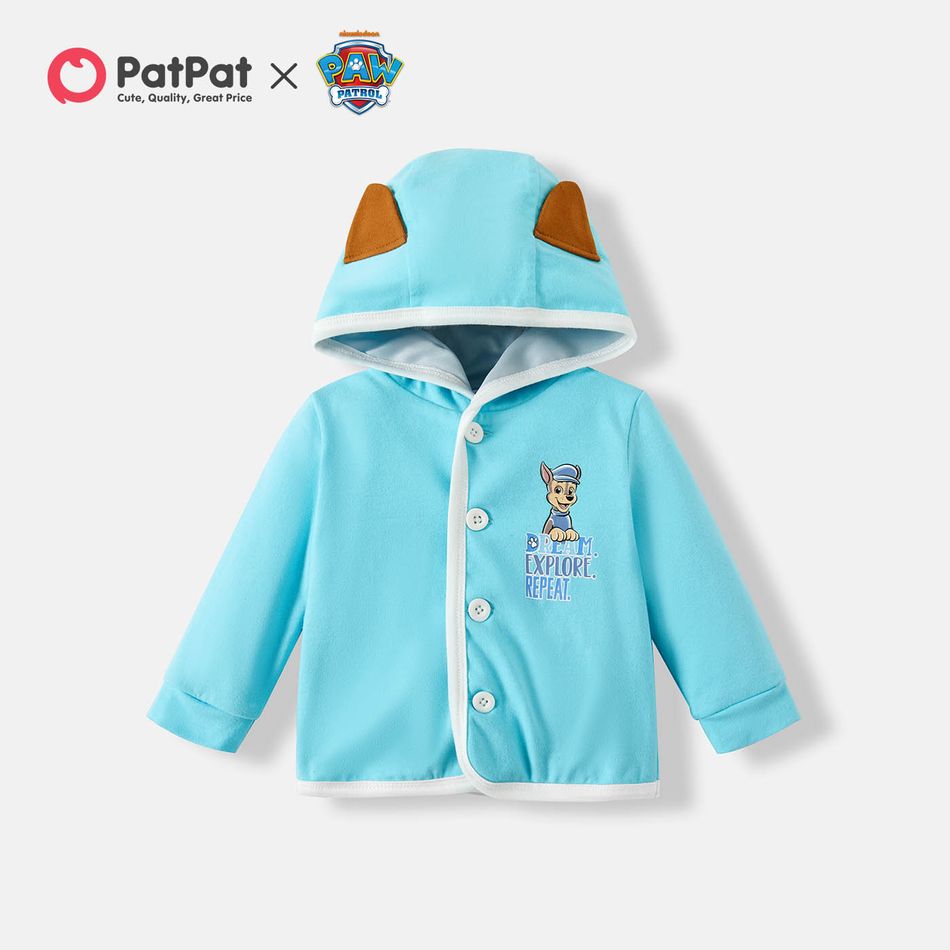 PAW Patrol Little Boy Stripe Cotton Hooded Jacket Bodysuit and Pants Mint Green