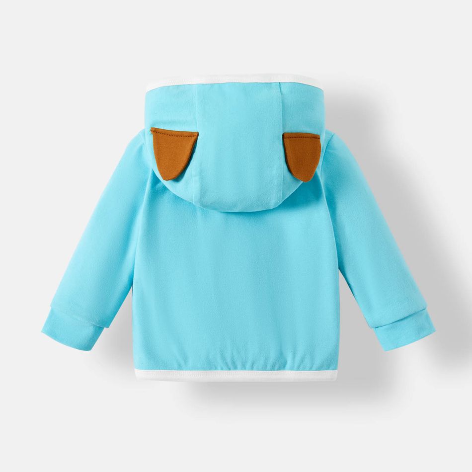 PAW Patrol Little Boy Stripe Cotton Hooded Jacket Bodysuit and Pants Mint Green big image 3