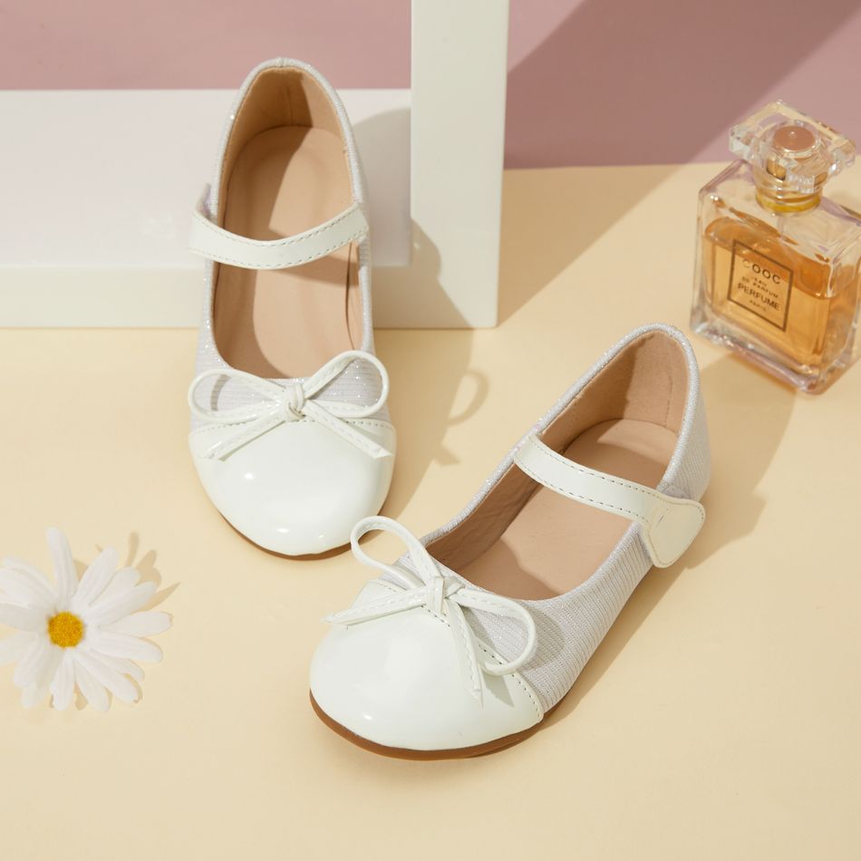 Toddler / Kid Solid Bow Decor Velcro Shoes White