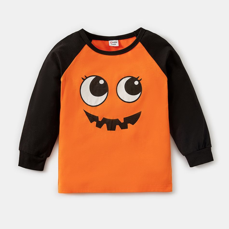 Halloween Graphic Print Long-sleeve Sibling Matching Pumpkin Sets Orange big image 6