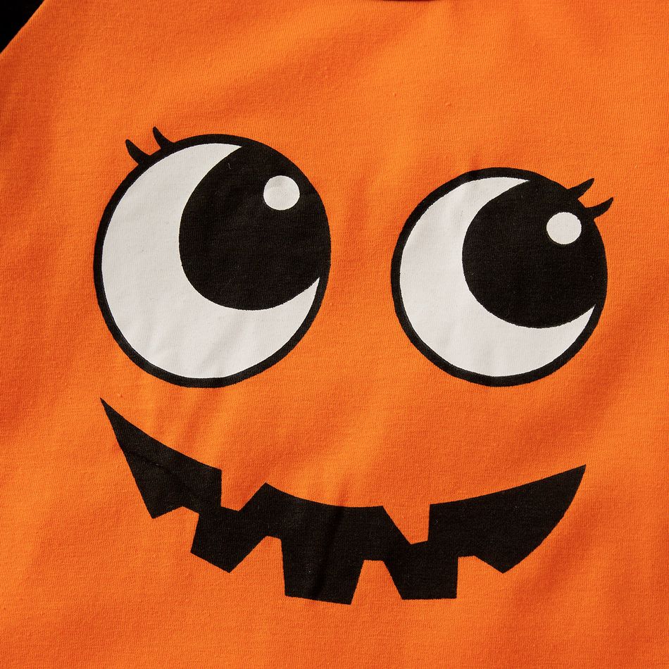 Halloween Graphic Print Long-sleeve Sibling Matching Pumpkin Sets Orange big image 8