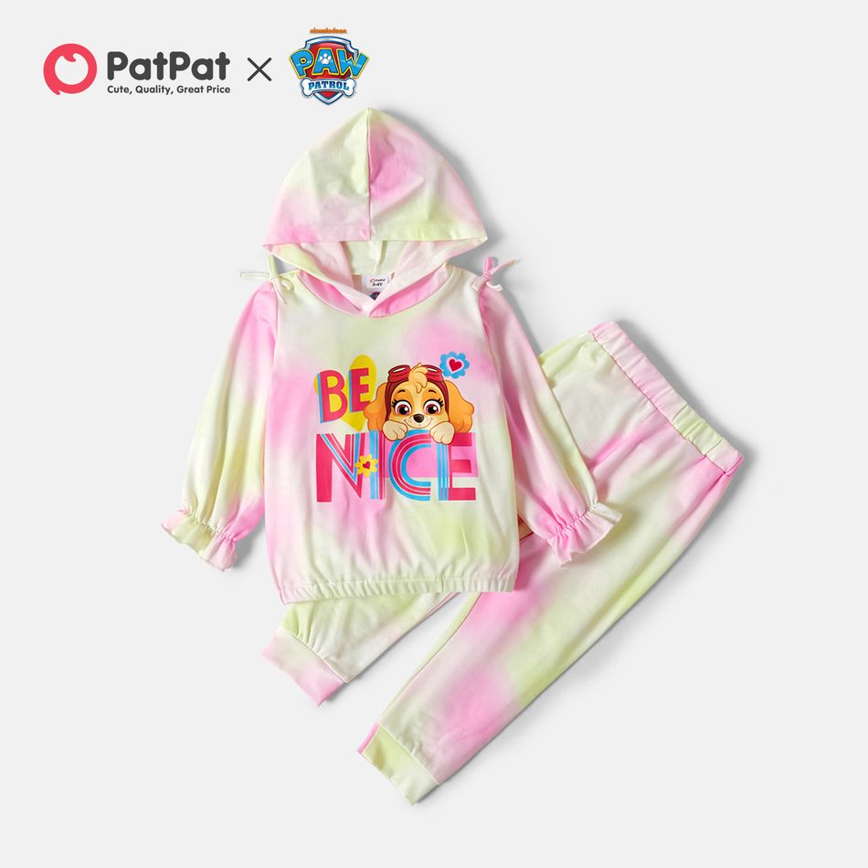 PAW Patrol 2-piece Toddler Girl Tie-Dye Hooded Sweatshirt and Pants Set Pink