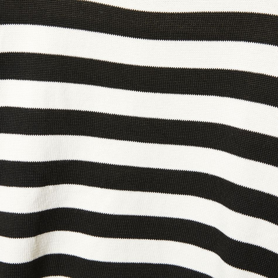 Toddler Girl/Boy Stripe Casual Knit Sweater Black/White big image 9